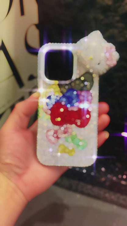 3DハローキティリボンゴージャスラインストーンiPhoneケース