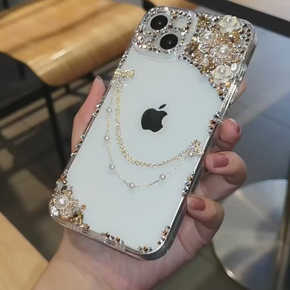 Handmade iPhone Case Minimalist Bling Rhinestone Back Case