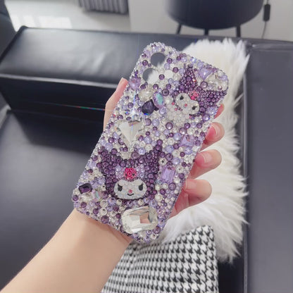 Kuromi Gorgeous Bling Purple Rhinestone For iPhone Case