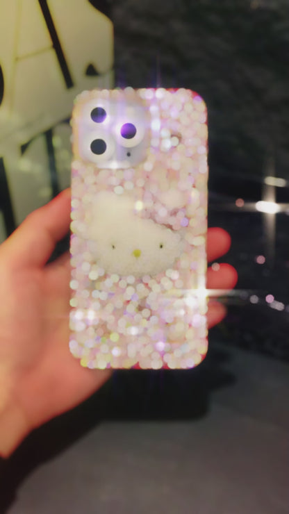 Funda Hello Kitty 3D con diamantes de imitación mixtos para iPhone y Samsung