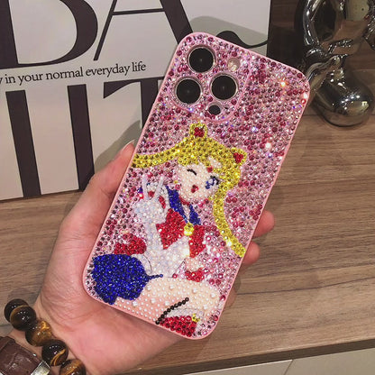 Handmade iPhone Case Luxury Bling Rhinestone Cute Sailor Moon Case