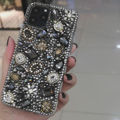 Handgefertigte iPhone-Hülle, luxuriöser Bling-Strass-Kristall und modische Charms