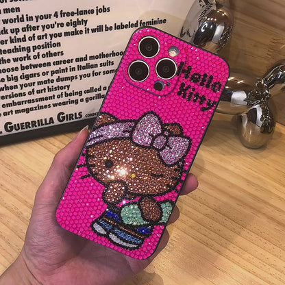 Handmade iPhone Case Luxury Bling Rhinestone Cute Hello Kitty Sports Case