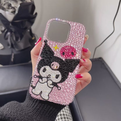 Kuromi Gorgeous Bling Pink Rhinestone For iPhone Case