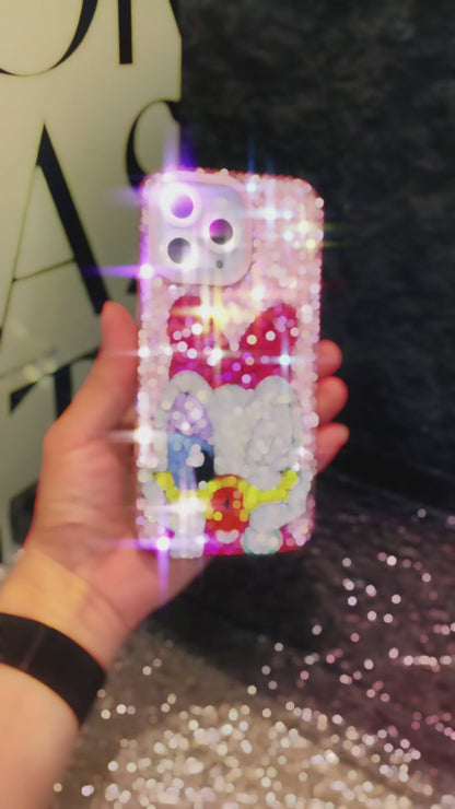 Handmade iPhone Case Luxury Bling Pink Rhinestone Cute Daisy Duck