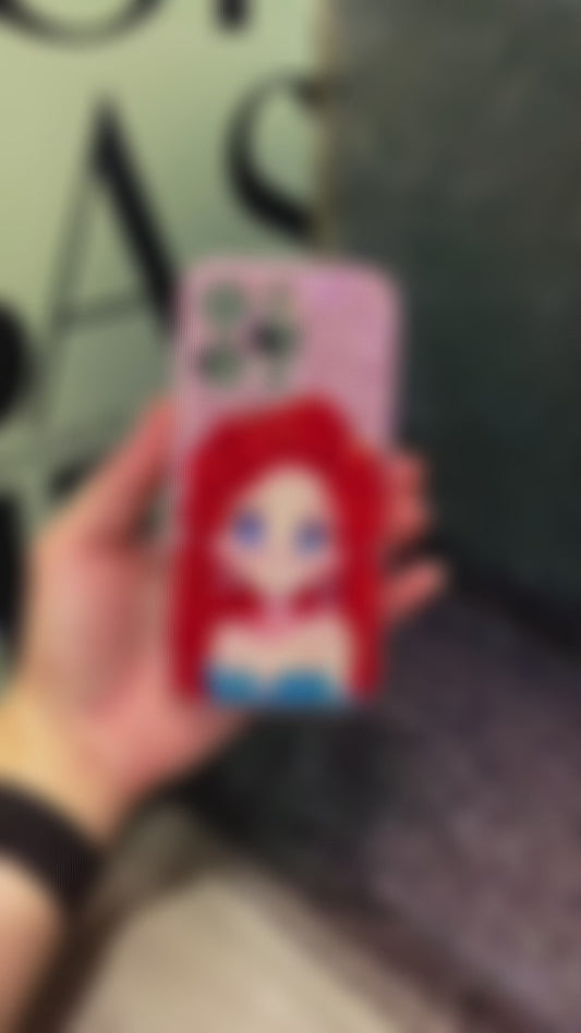 Handmade iPhone Case Luxury Bling Rhinestone Cute Princess Ariel Case