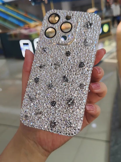 Luxury Bling Crystal with Vintage Charms For iPhone Case