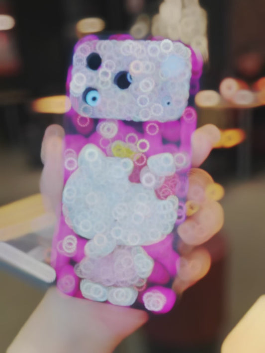 Handmade iPhone Case Minimalism Rhinestone Leopard Hello Kitty Case