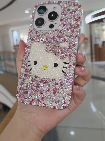 3D Hello Kitty with Mix Rhinestones For iPhone Case