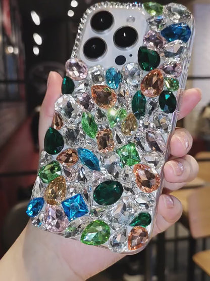 Gorgeous Large Gemstone with Rhinestone For iPhone Case