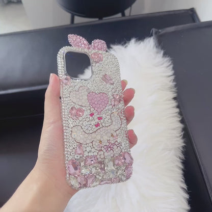 Cinnamoroll Gorgeous Bling Rhinestone with Pink Gem For iPhone Case