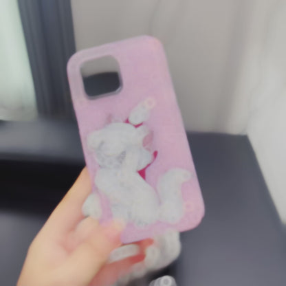 Handmade Bling Pink Rhinestone Marie Cat iPhone Case