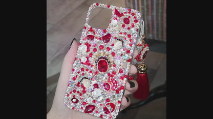 Handmade iPhone Case Luxury Bling Rhinestone Chinoiserie Back Case