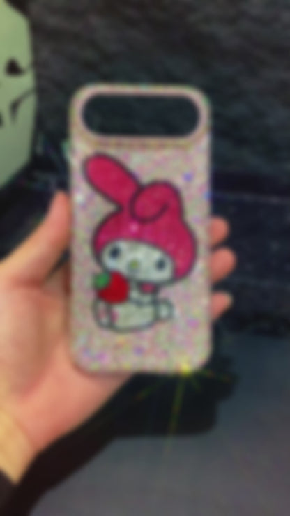 My Melody with Strawberry Gorgeous Bling AB Crystal For iPhone Case