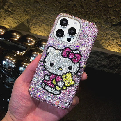 Hello Kitty & Bear Gorgeous Bling Rhinestone For iPhone Case