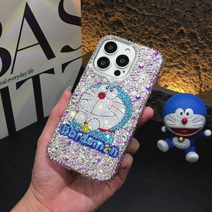 Gorgeous Bling Crystal Cute Doraemon For iPhone Case